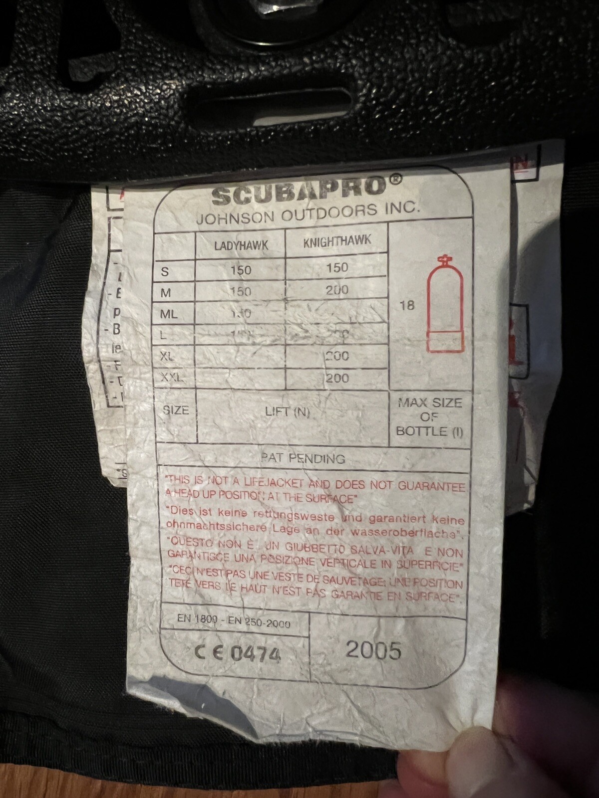 2005 Scubapro Knighthawk Scuba Pro Air2 Buckle Weight System (see Description)