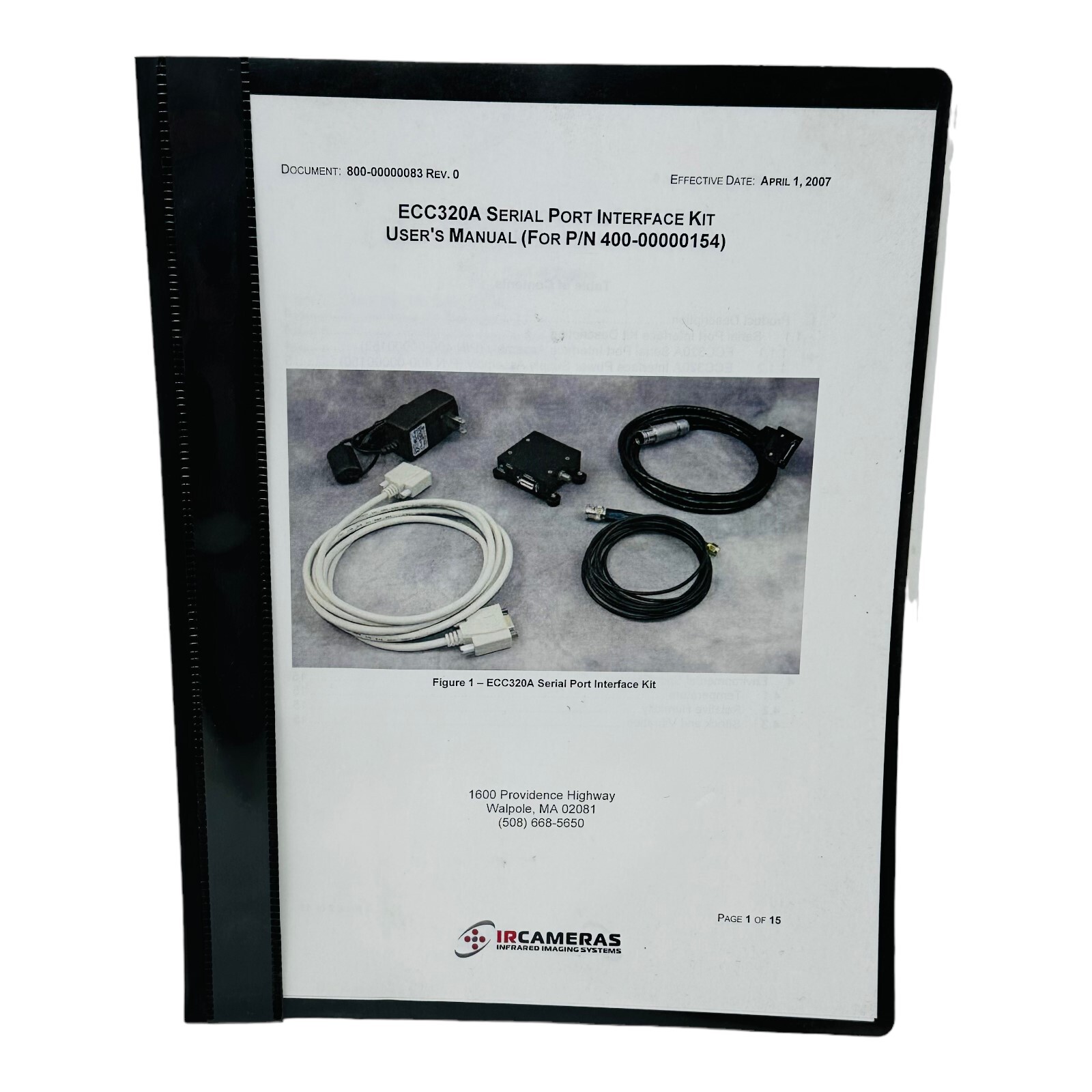 IRCAMERAS ECC320A SERIAL PORT INTERFACE KIT USER'S MANUAL (P/N 400-00000154)