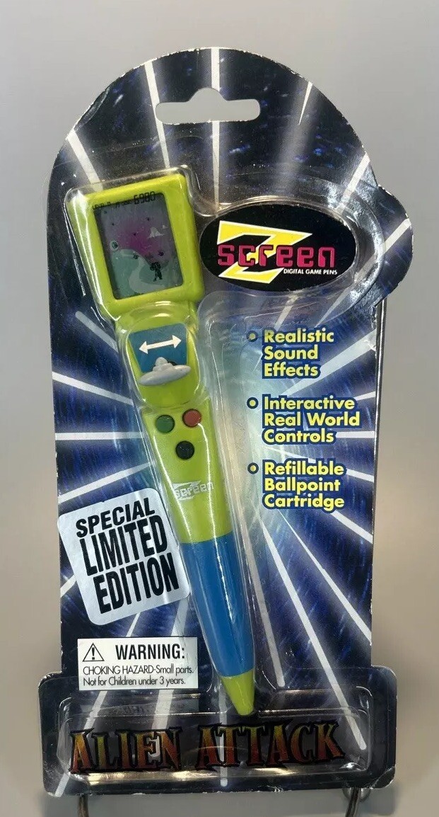 Z Screen Digital Game Pens, Limited Edition, Alien Attack, Sound Effects, NEW