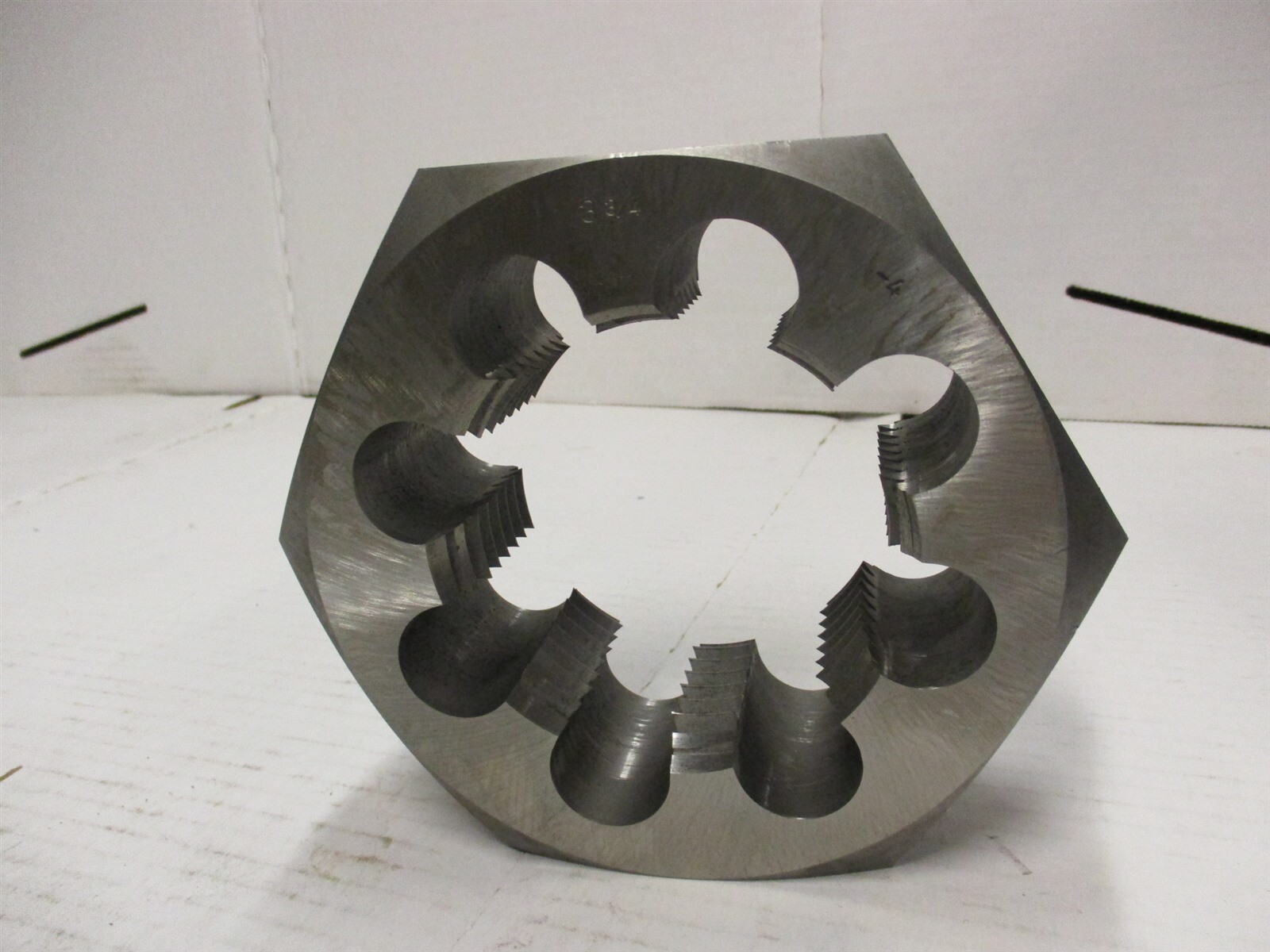 3-3/4 - 4 UNC Hexagon Rethreading Die 6" Outside Width 2-1/8" Thick