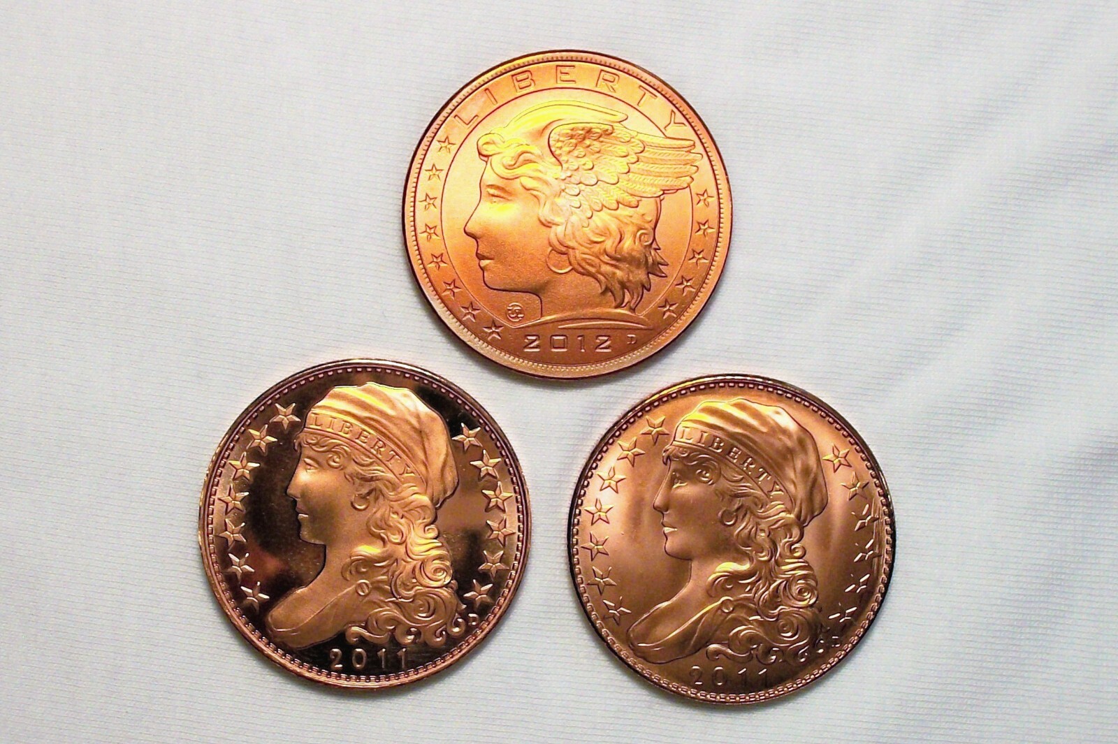 Lot of Three - Daniel Carr - 2011 & 2012 - 1 Amero - Proof Like & Satin Finish