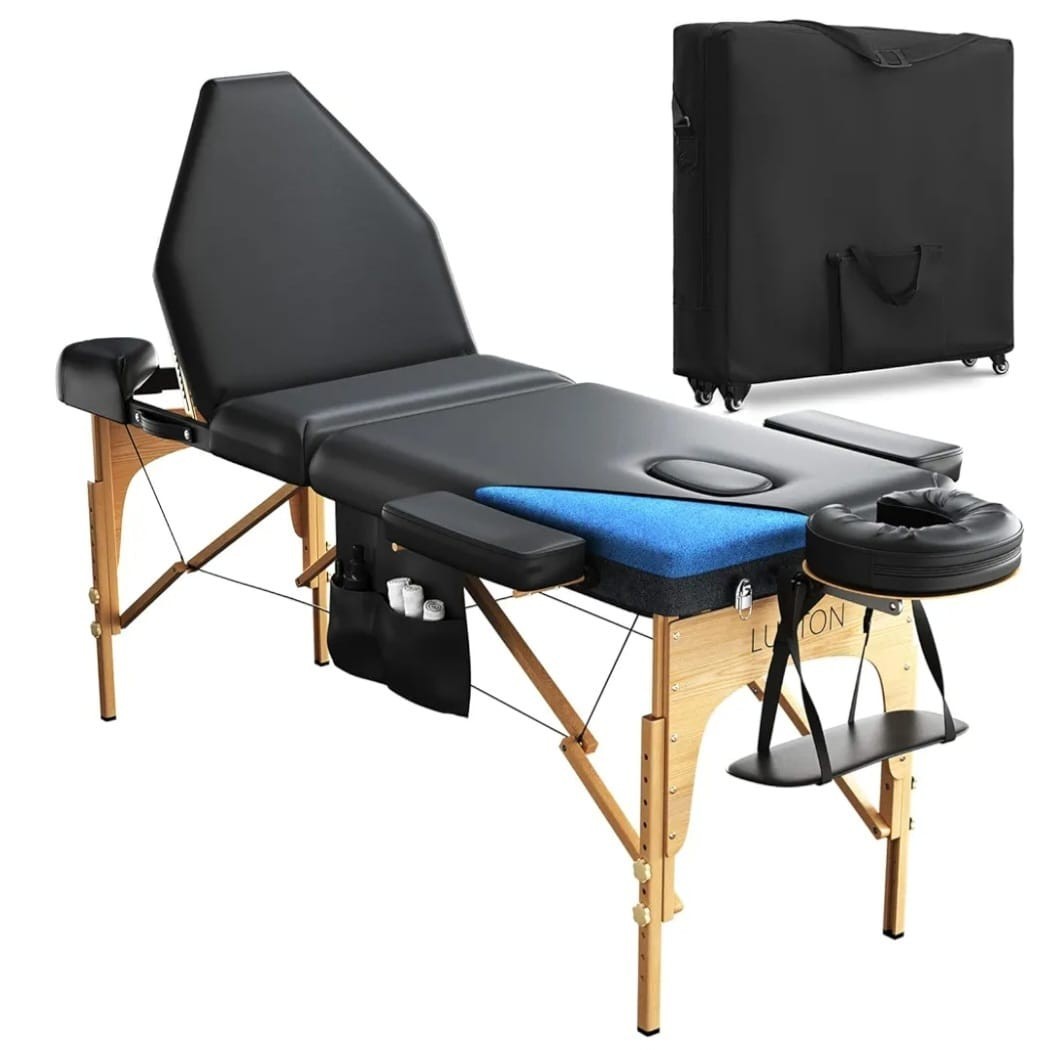 Luxton Home Premium Memory Foam Massage Table, Easy Set Up, Foldable & Portable