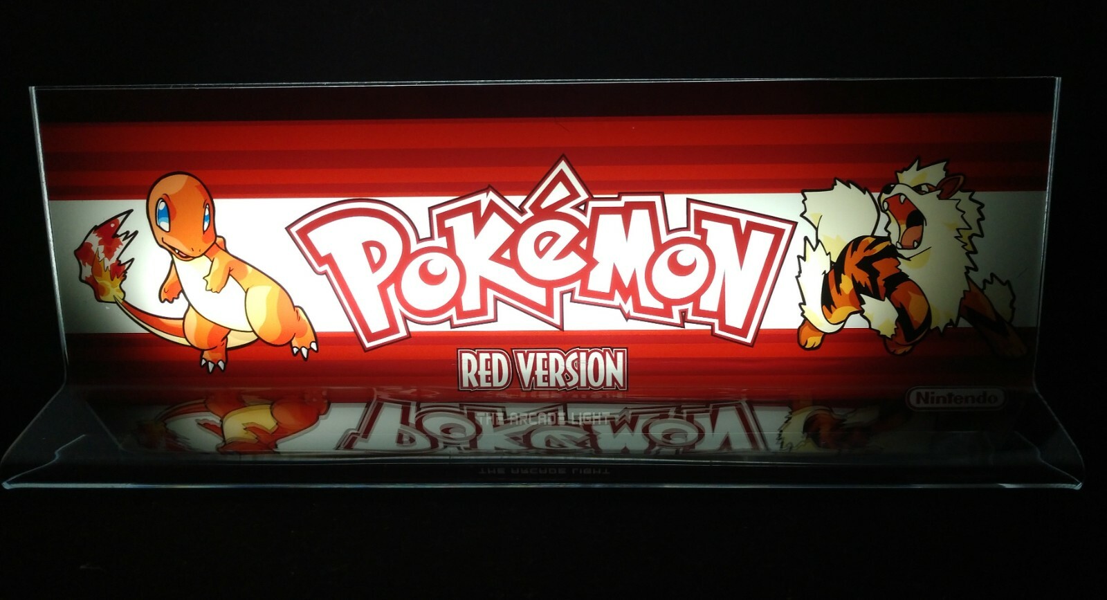 Pokemon Red Version Backlit 4" x 11" Marquee w/ The Arcade Light Box Display