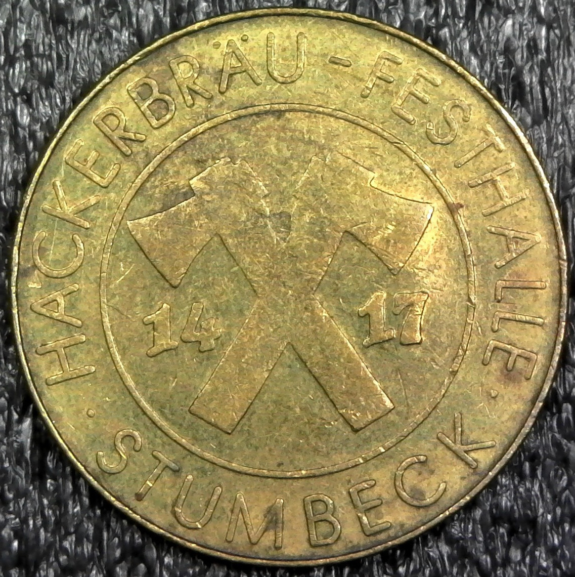 Germany, Hackerbrau Festhalle 1417 Stumbeck 1 Wiesen-Mass Beer Token 26mm (FT86)