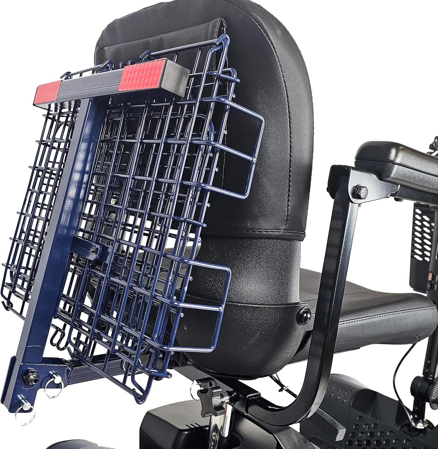 Foldable Folding Scooter Rear Basket & Rear View Mirror Pair BUNDLE - BLUE