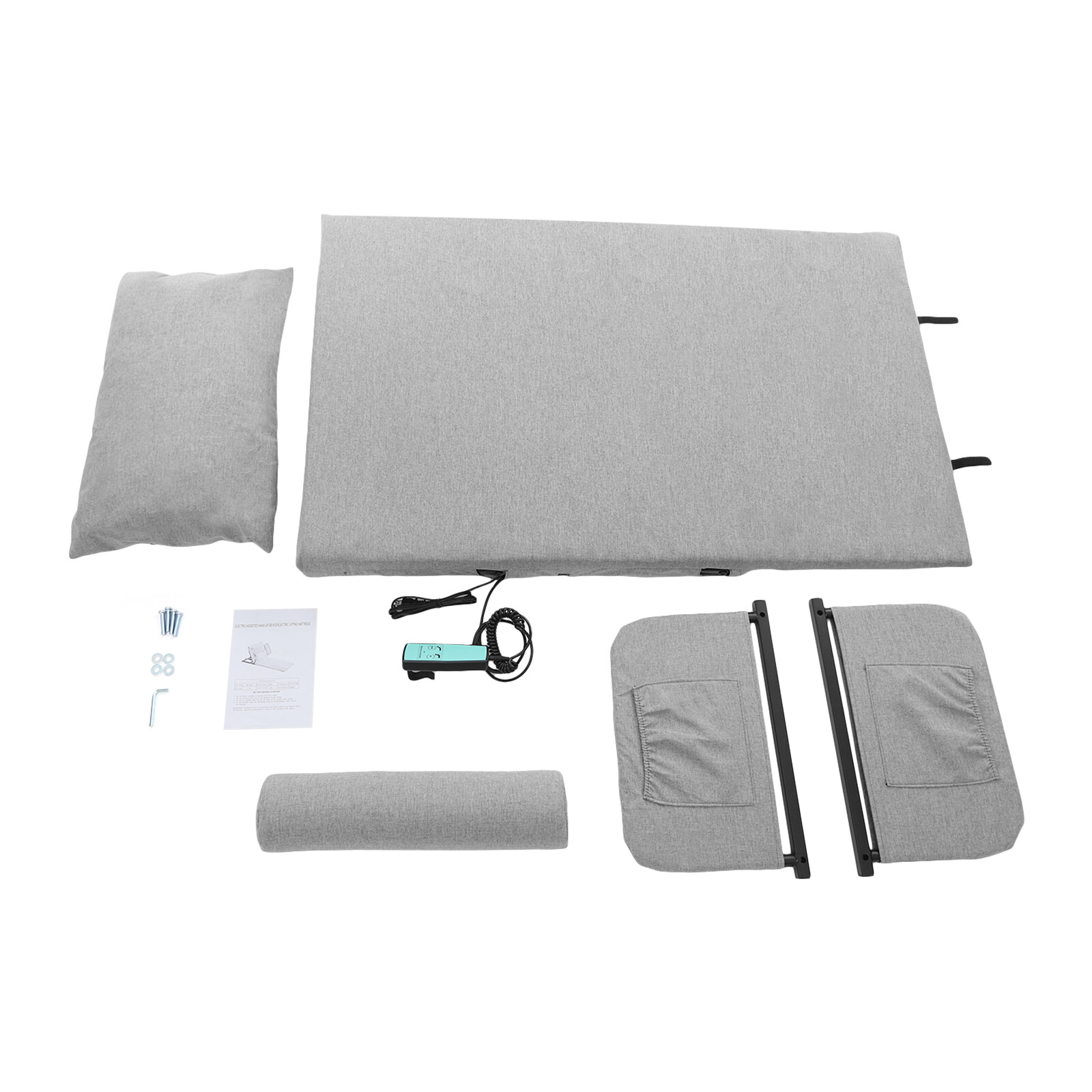 Grey Electric Lifting Adjustable Bed Back Rest Electric Lift Backrest Bed GIFT