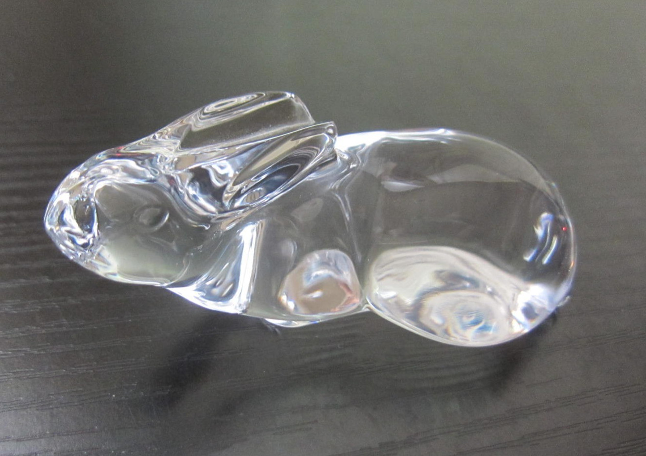 Clear Crystal Bunny Rabbit Figurine Paperweight 3.75" x 1.5" x 1.5" France