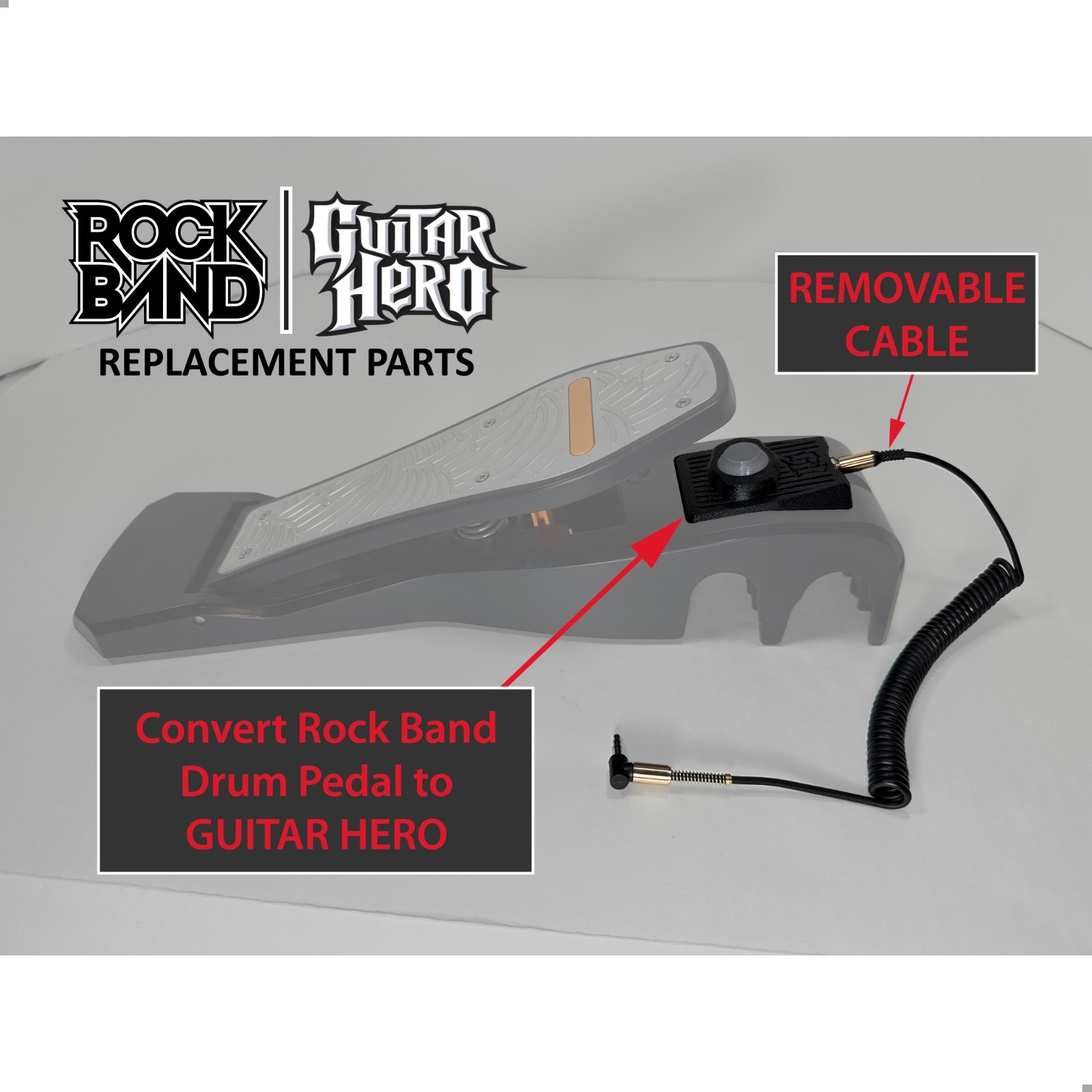 Convert a Rock Band Drum Pedal to a Guitar Hero Drum Pedal - 3D Printed module