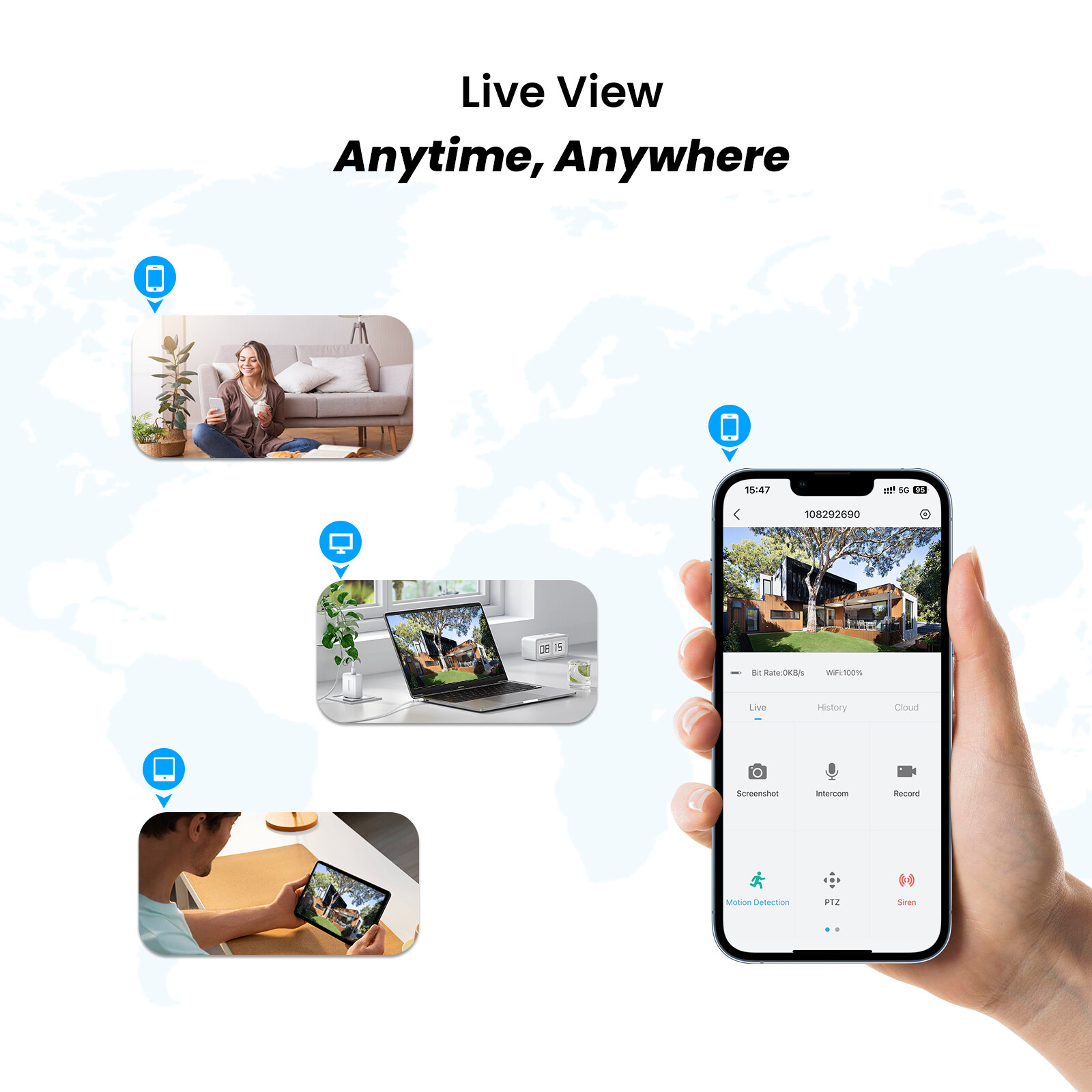 ANRAN Wired POE Security Camera System Outdoor PTZ Motion Detection 8CH NVR Kits
