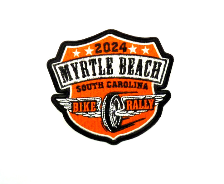 Myrtle Beach South Carolina Bike Rally Orange, Gray Small Patch.
