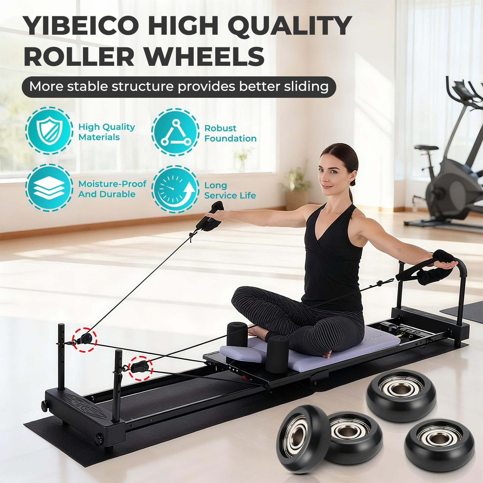 Roller Wheels for Aero Pilates Reformer, Replacement Roller Wheels for Pilate...