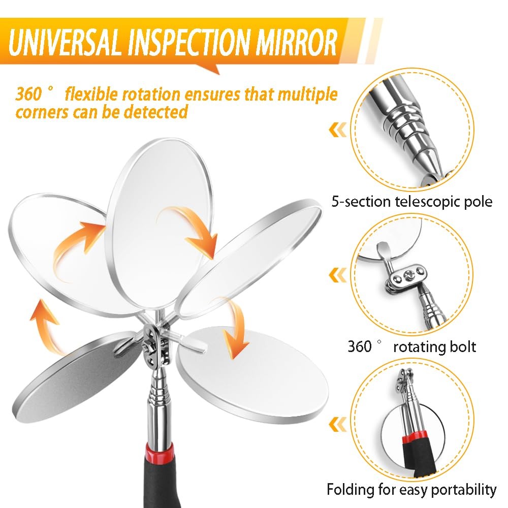 Telescoping Magnetic Pickup Tool Set Pull Force 22 lb, Extendable Magnet...