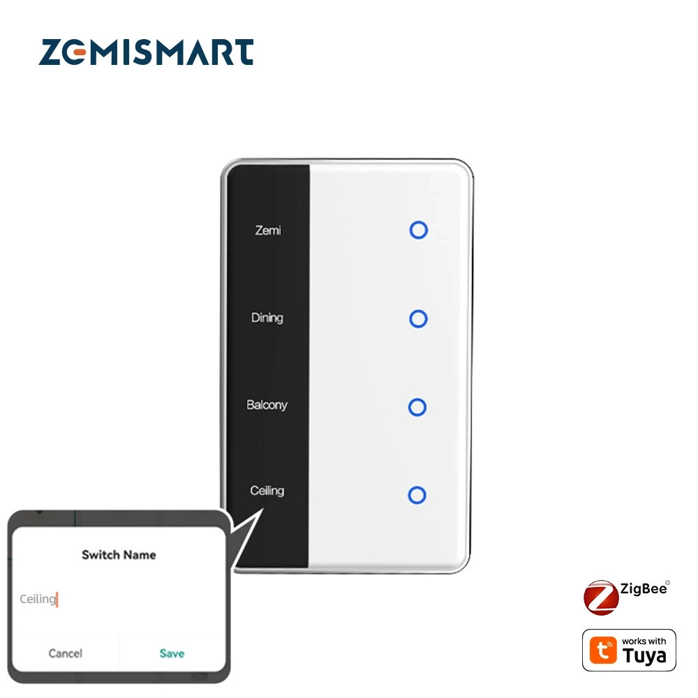 ZigBee Custom DisplayName Smart Touch Light Switch/AU RCM SAA/Apple Alexa Google