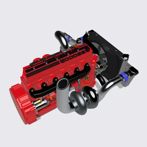 1:25-1:24 Scale Resin 24 Valve Cummins Diesel Engine Kit