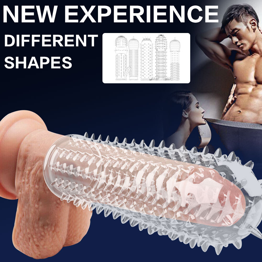 10pcs Set Crystal Male Penis Sleeve Girth Enhancer Enlarger Condoms Men Sex Toy