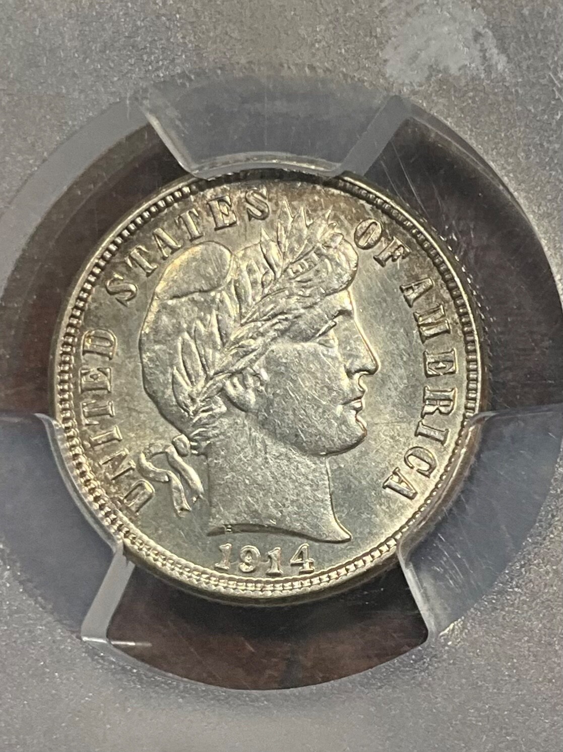 PCGS MS61 1914 S BARBER DIME BRIGHT WITH GREAT LUSTER ABOVE AVERAGE