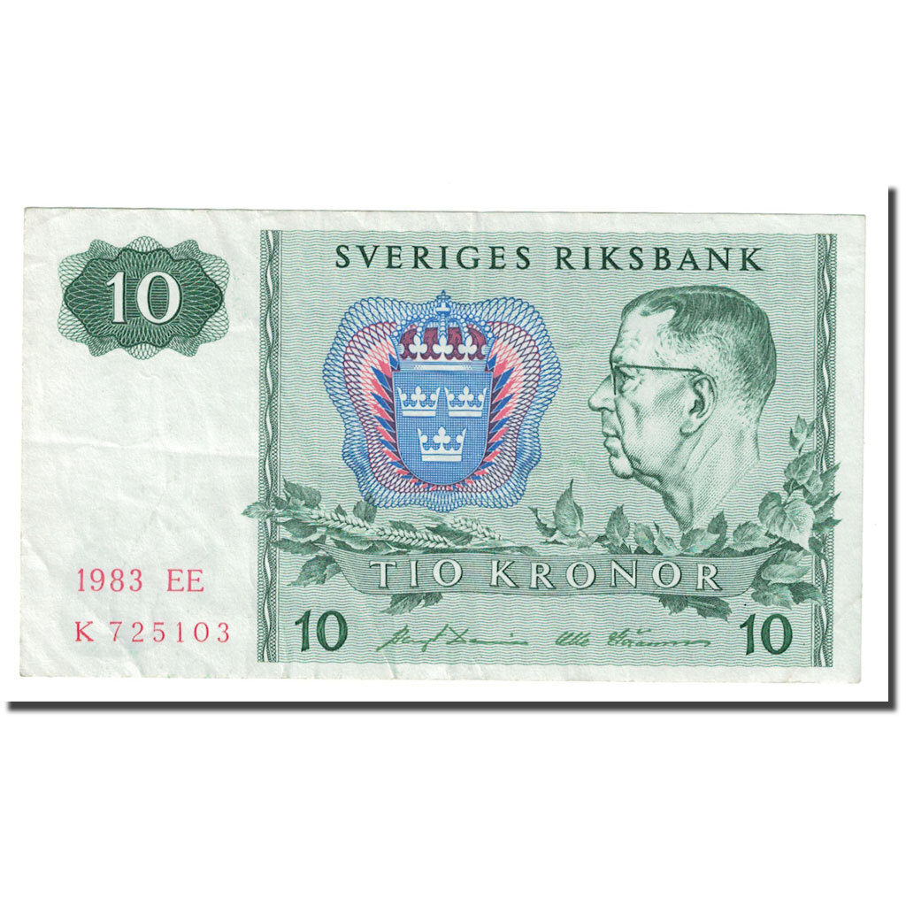 [#632036] Banknote, Sweden, 10 Kronor, 1983, KM:52d, EF(40-45)