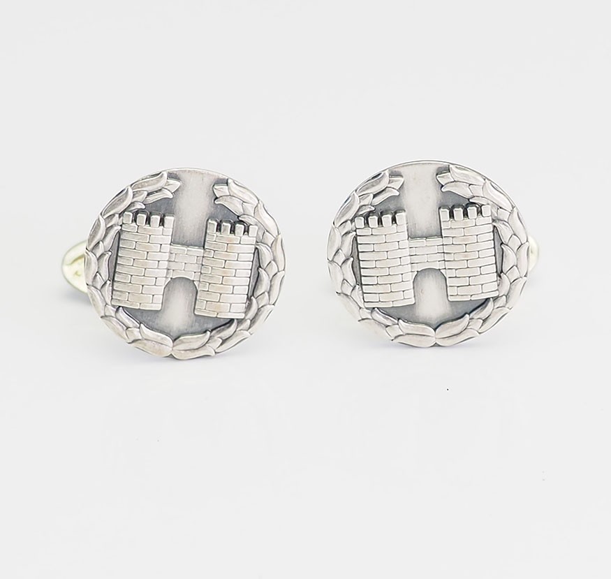 Turrets castle towers vintage sterling silver Scandinavian cufflinks by Sparrong