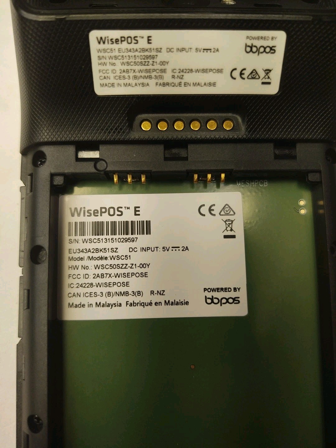*LOCKED* Working BBPOS WisePOS E WSC51 Card Terminal POS Reader NO BATTERY
