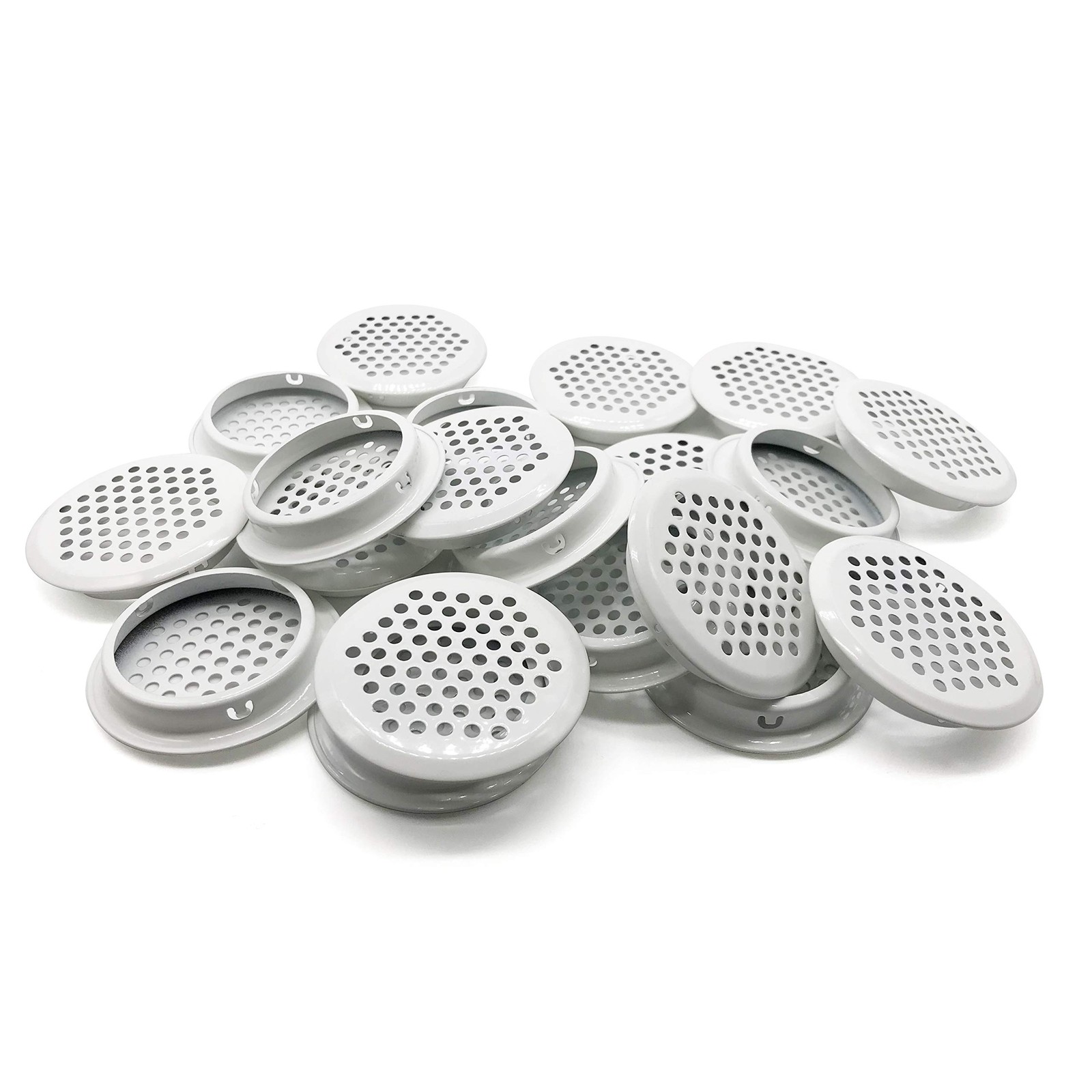 20 PCS Air Vents 53mm Circular Soffit Vent Stainless Steel Round Mesh White