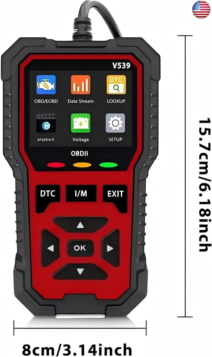 OBD2 Scanner Professional V539 - 2026 Upgraded OBDII + CAN Fault Code Reader US