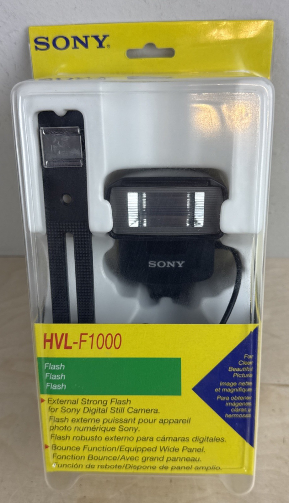 Sony HVL-F1000 Cyber-shot Hot Shoe Strobe Flash Bounce GN 28 Equivalent NEW