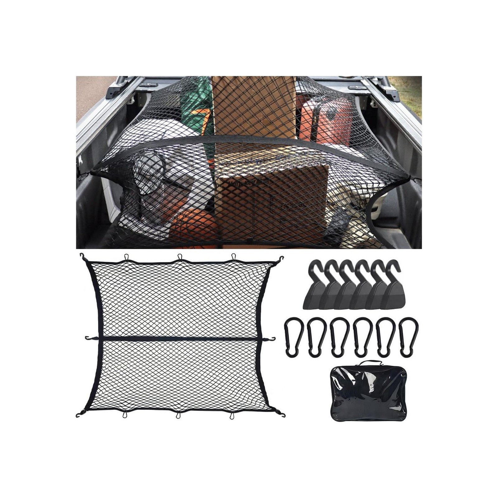 Zpana Cargo Net for Pickup Truck Bed, High Elastic Vehicle Nett... FAST USA SHIP