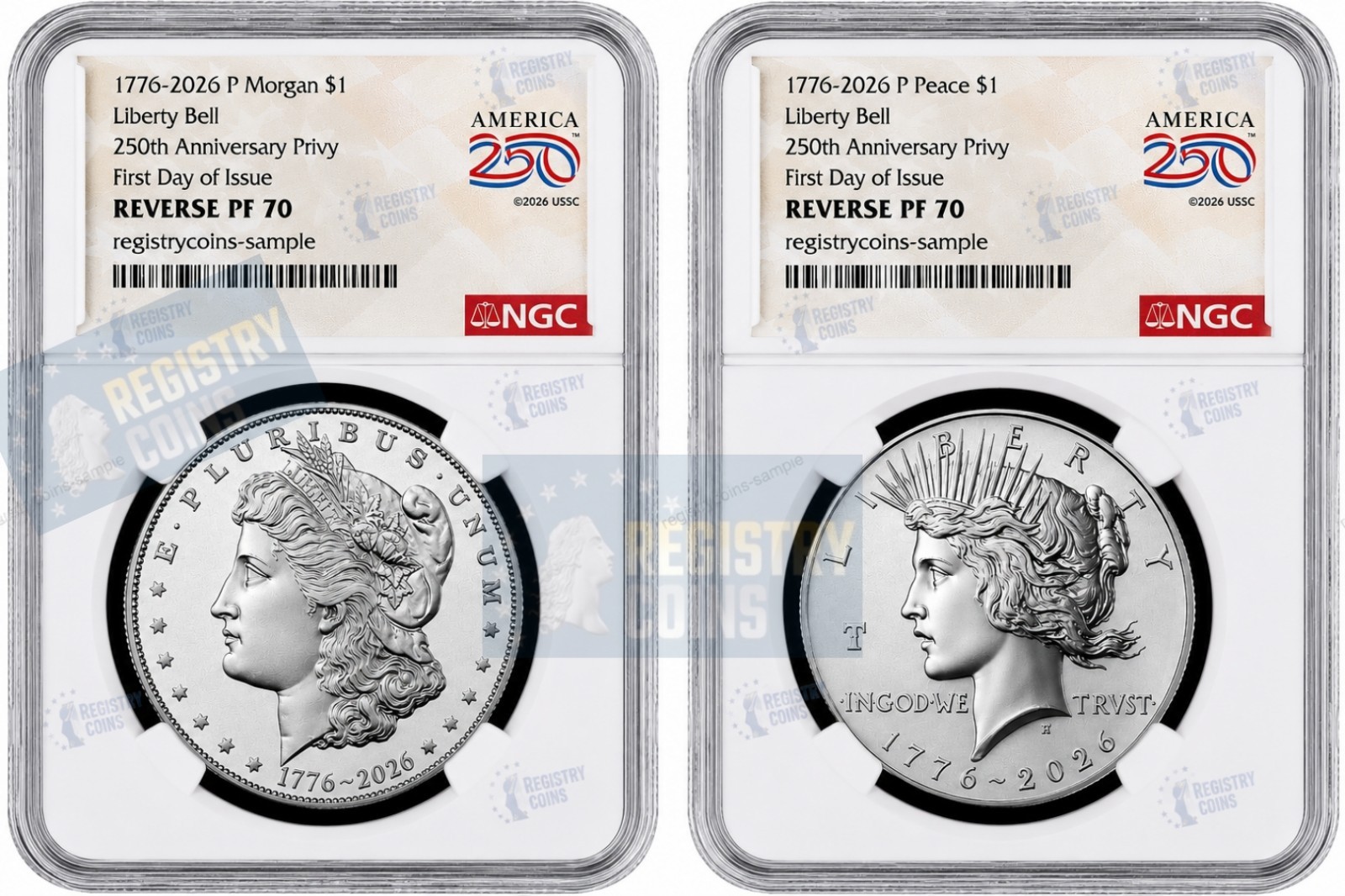 2026-P Reverse Proof $1 Morgan & Peace Silver Dollar Set NGC PF70 FDI -Presale