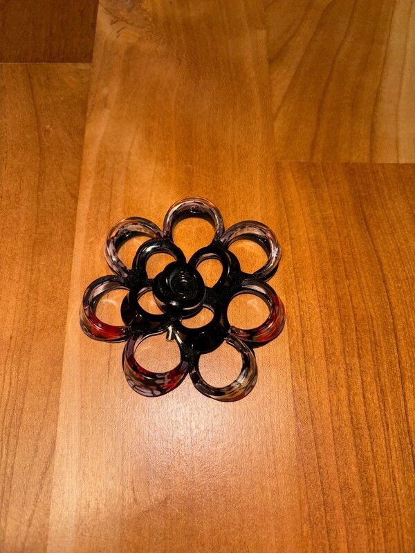 Black floral brooch lovely Christmas present