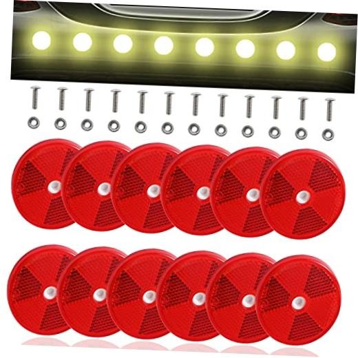 12 Pack Front Reflector Round Reflector for Driveway Fence Gate Posts