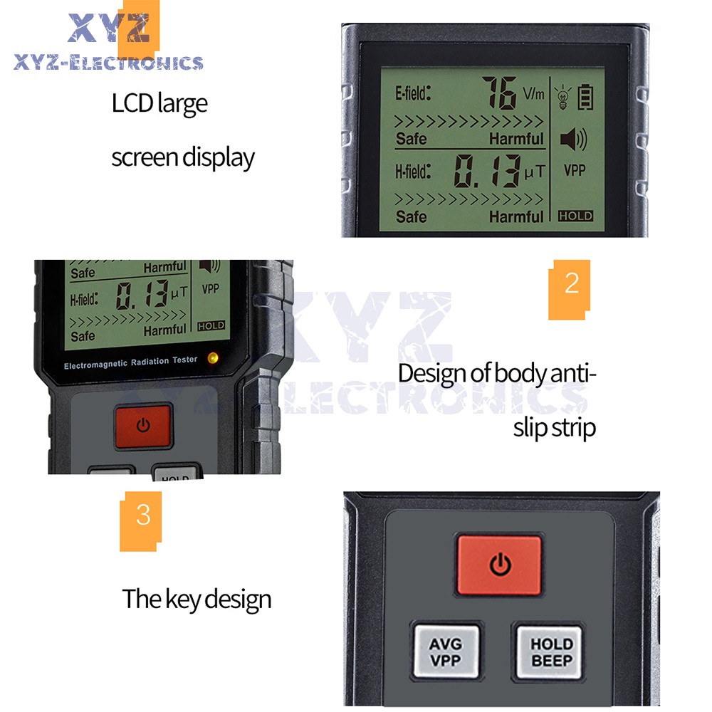 ET825 Electromagnetic Field Radiation Detector Tester EMF Meter Dosimeter Meter