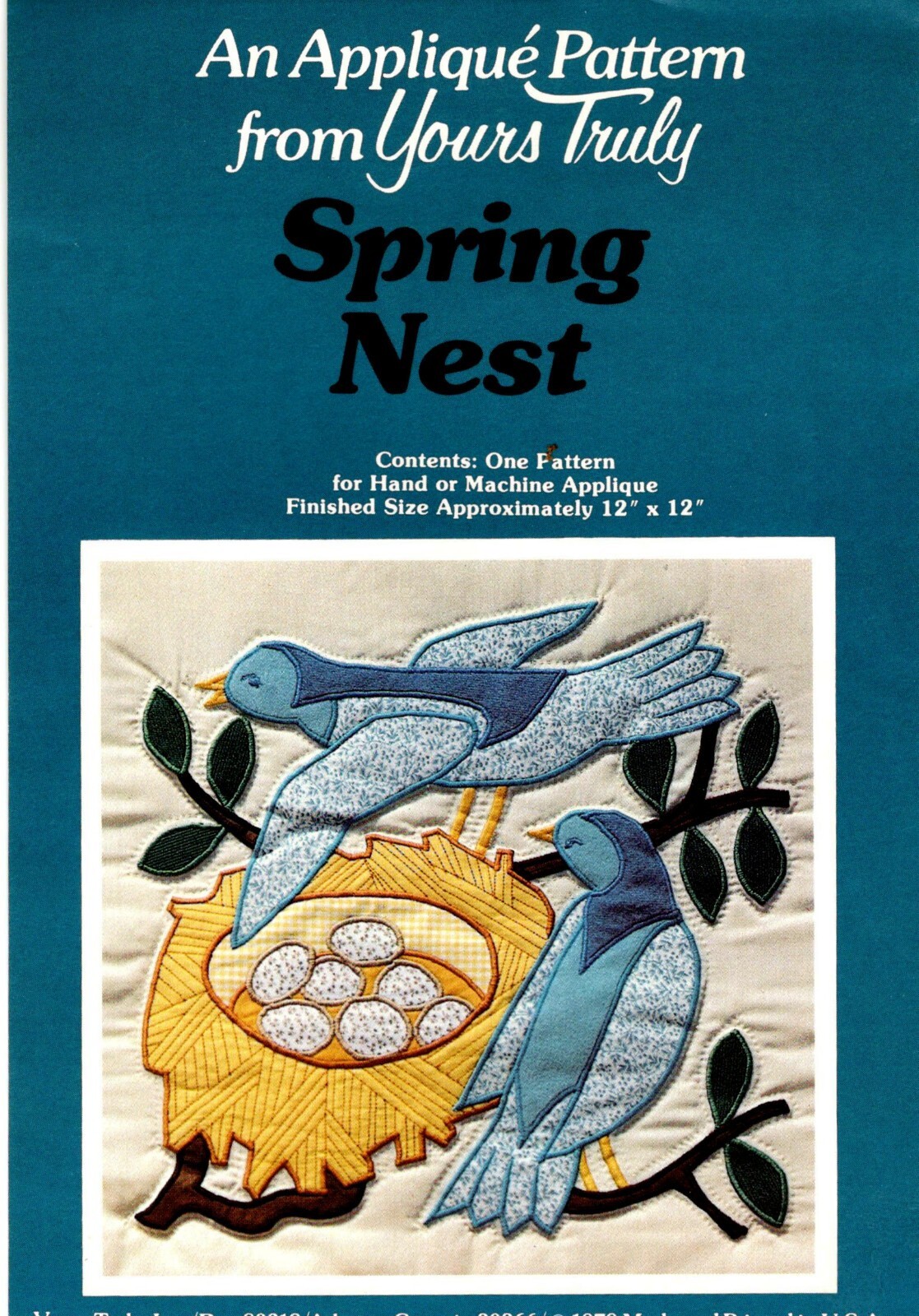 Spring Nest Machine Applique Wall Quilt Pattern by Yours Truly 3041