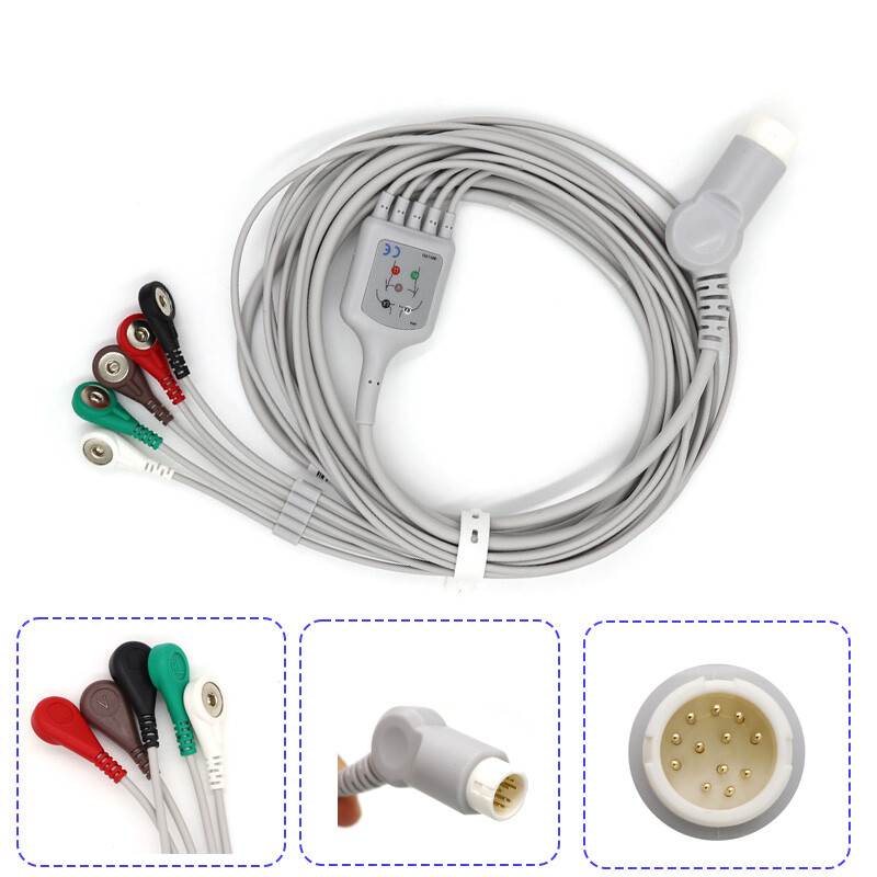 Compatible With Philips ECG/EKG leadwire Snap ，For Patient Monitor Cable