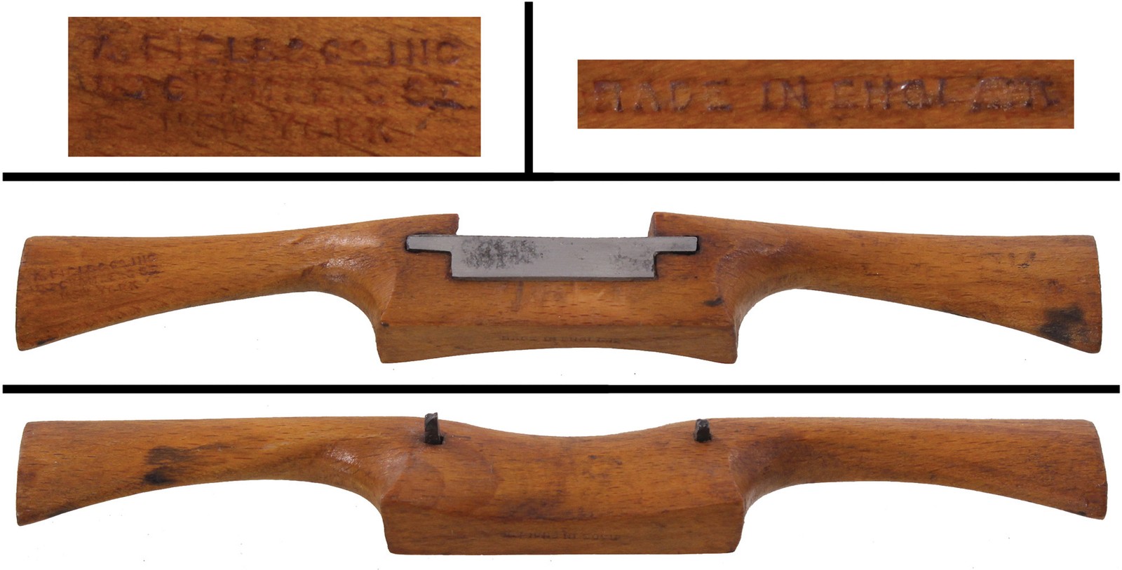 Extra Clean A.E. Field & Company 1 1/2" Blade Beech Spokeshave - mjdtoolparts