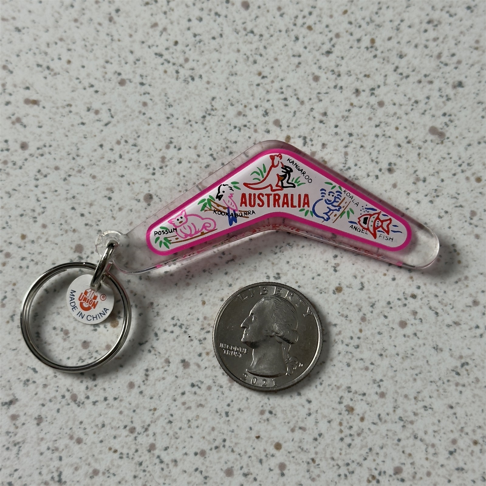 Australia Boomerang Kangaroos Koala Possum Souvenir Keychain Key Ring #51701
