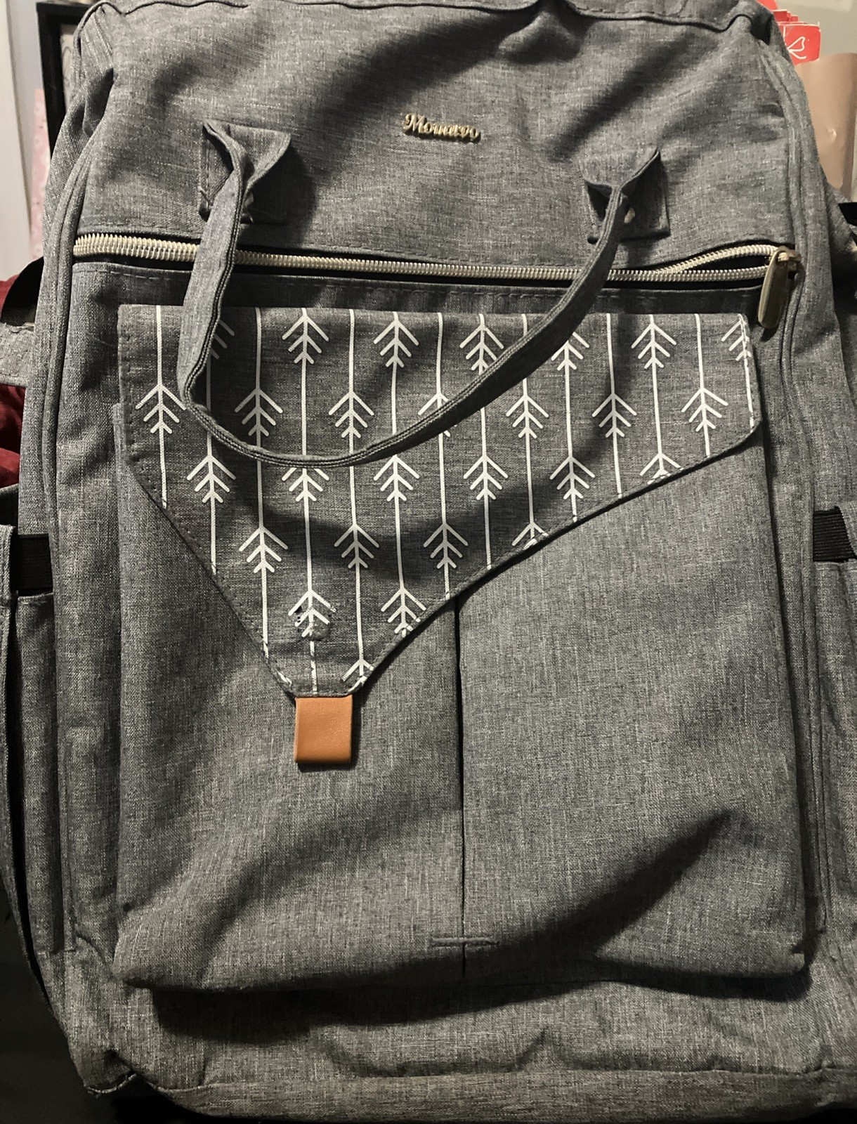 MOMUVO WOMENS GREY LAPTOP BACKPACK with USB PORT