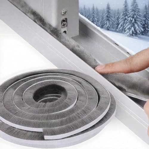 Strong Adhesive Brush Weather Stripping,0.9in Thick x 0.9 in x 0.4 in x 32.8 FT