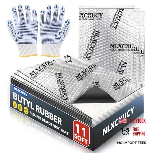 10 Pcs 80mil (2mm) 11 sqft(1 sqm) Car Sound Deadening Mat,Butyl 10pcs