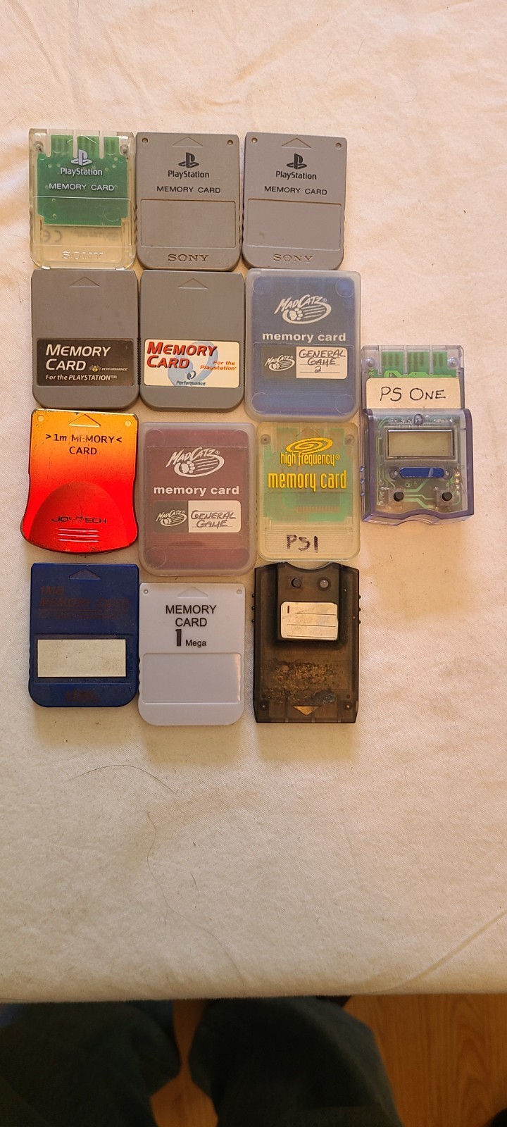 13 Playstation 1 PS1 Video Game 1MB Memory Cards 3 OEM 1 Mega All Used