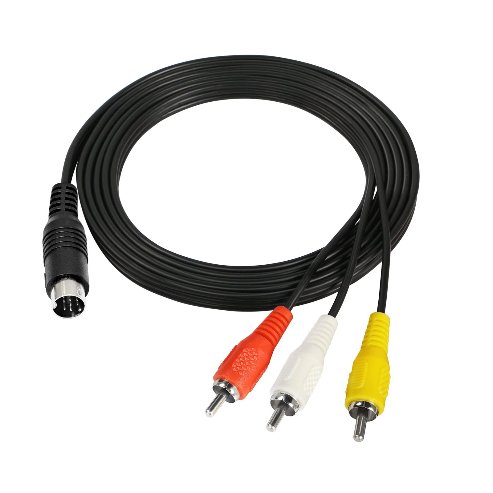 RIIEYOCA DIN 9 Pin to RCA Audio Video Composite Cable, 9 Red,White,Yellow