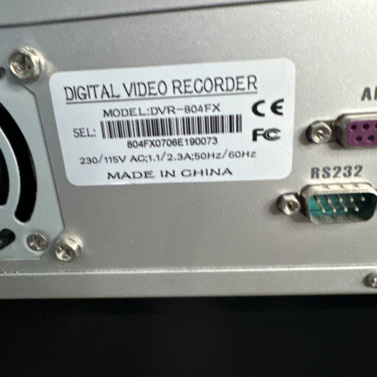 Sony security surveillance digital video recorder DVR Silver Model DVR-804FX