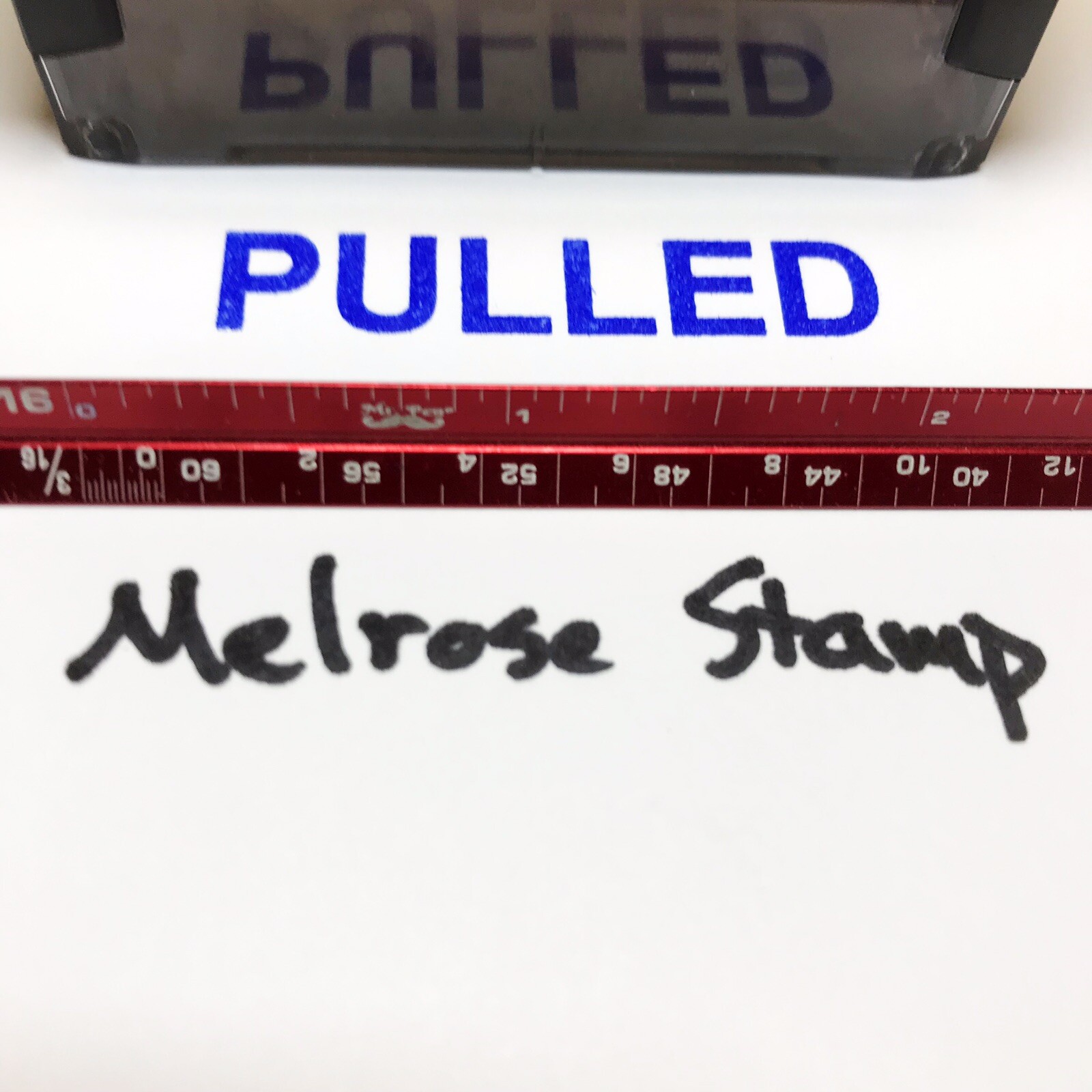 Pulled Rubber Stamp Blue Ink Self Inking Ideal 4913