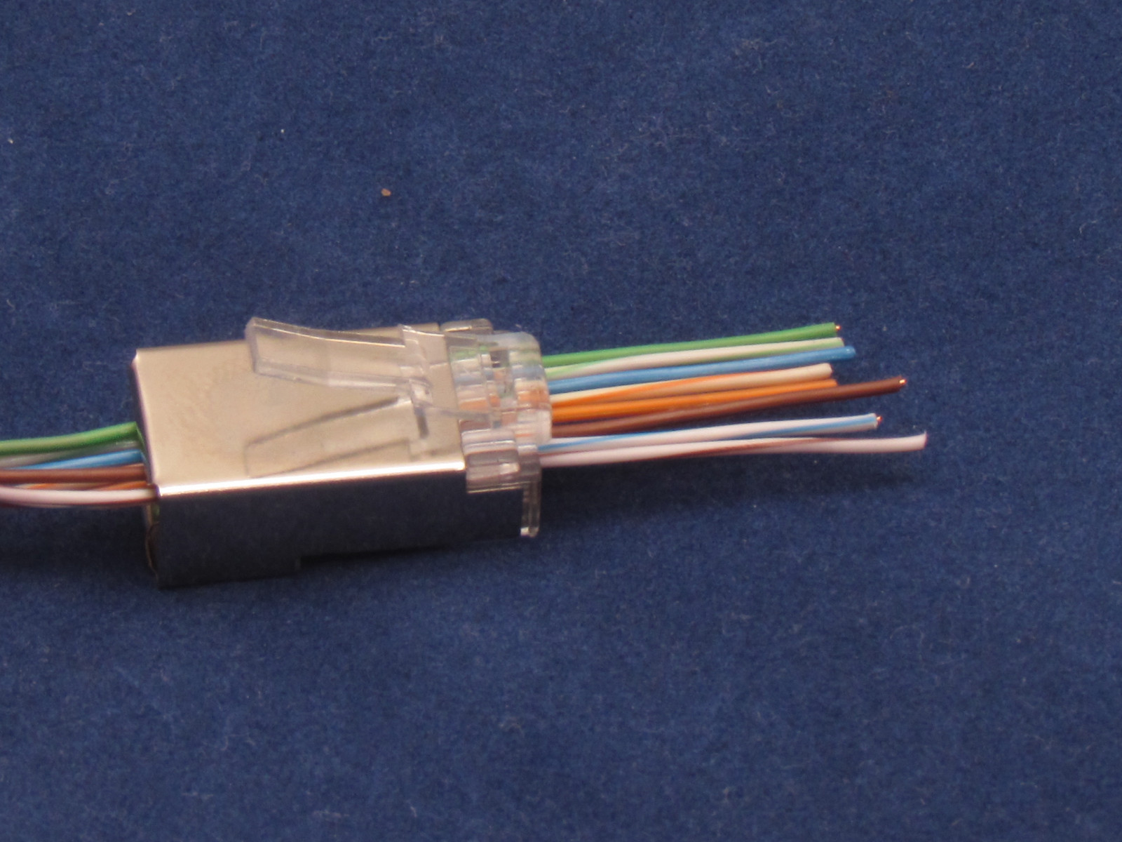10 Pcs RJ45 Network Shielded Modular Plug CAT5e 8P8C Connector End Pass Through