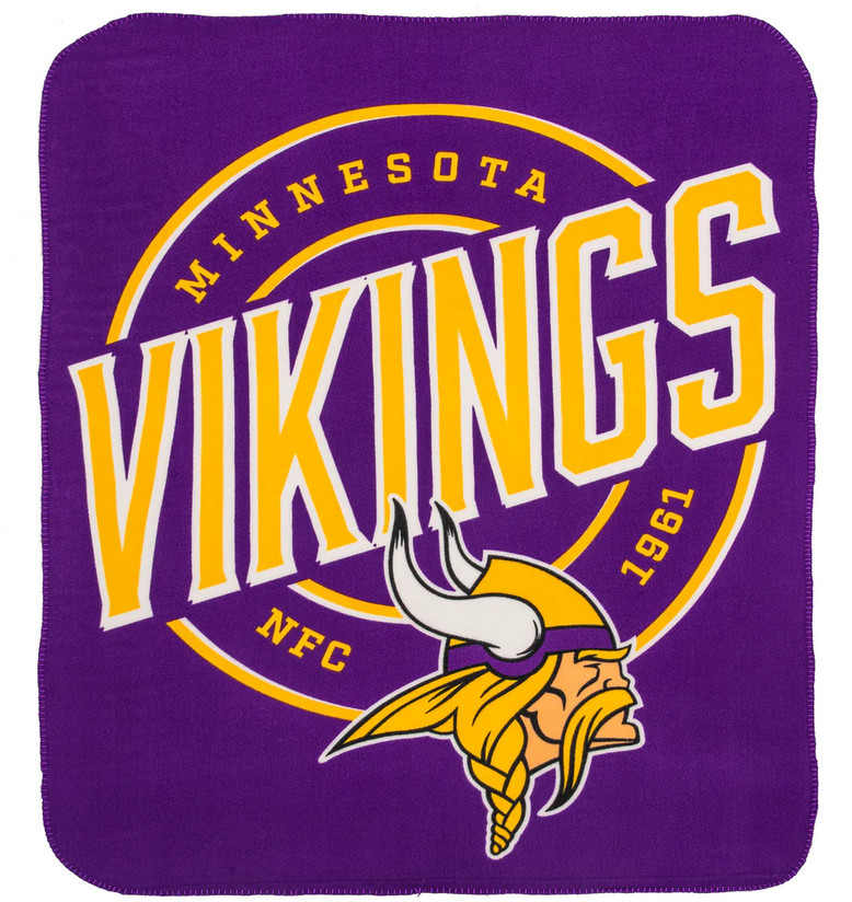 New Minnesota Vikings NFL Split Wide Fleece Throw Blanket Large Size 50"x60"