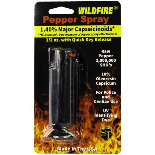Pepper Spray Wildfire 1/2 Oz Hard Case  With Quick Release Keychain It's HOT HOT
