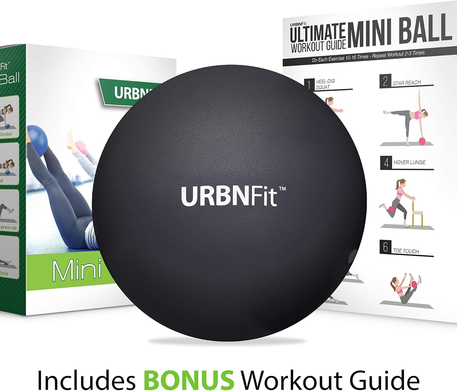 9” Anti-Slip Exercise Ball - Quick Pump & Portable for Home or Gym Workouts