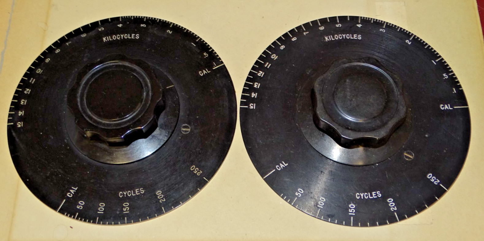 Pair, Very Large Radio Dials, Metal, 6 Inch, Nice, Western Electric