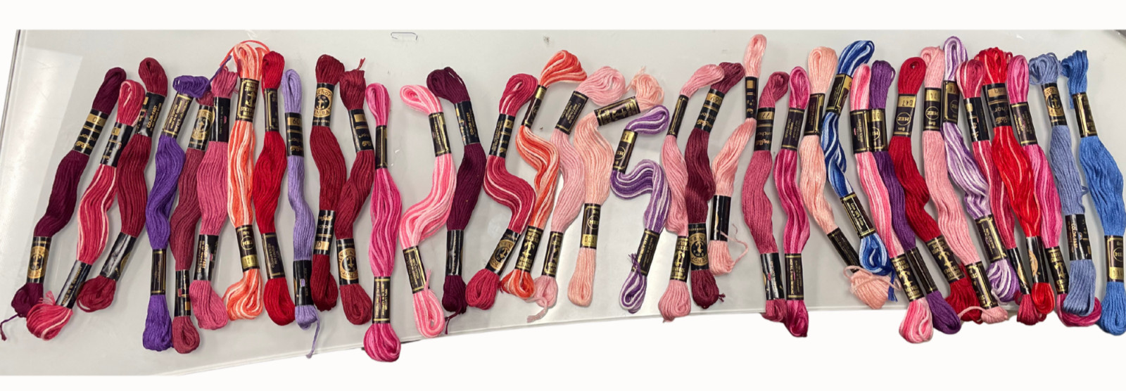 Anchor Stranded Sticktwist Mouline 8M Emb Thread Lot of 36 Pink Shades