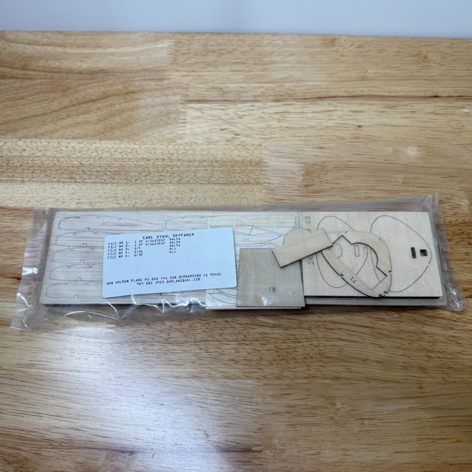 Vintage (Bob Holman) Earl Stahl Skyfarer Model Airplane Short Kit.