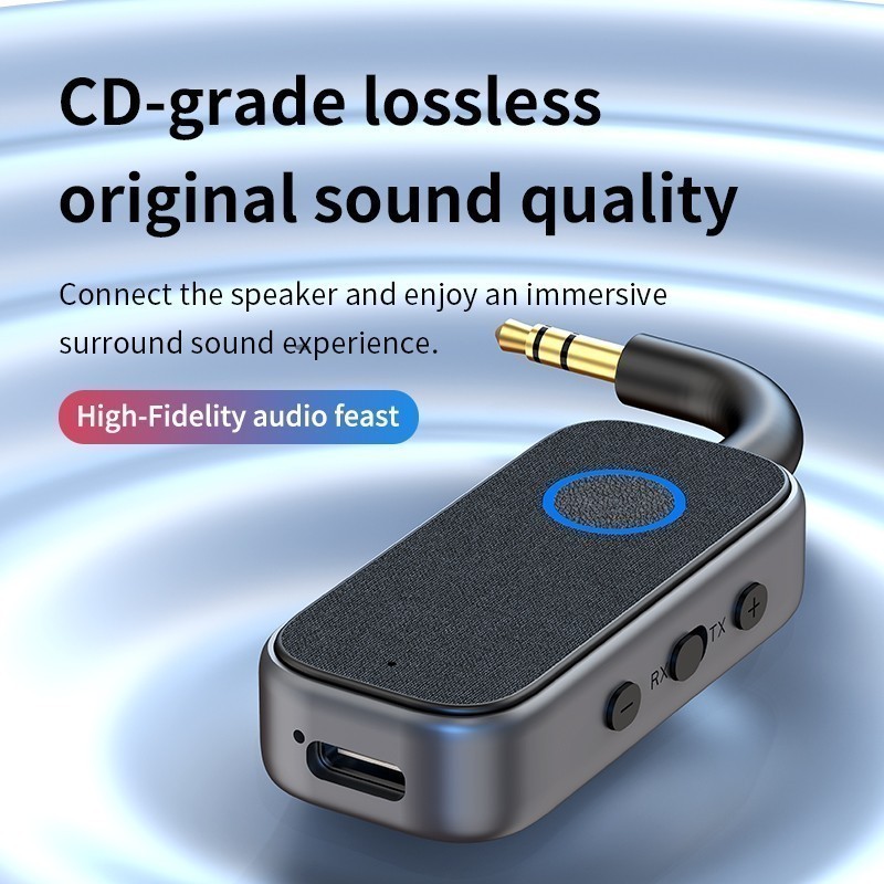 2-in-1 Wireless Bluetooth 6.0 Transmitter Receiver Adapter Audio 3.5mm Jack Aux
